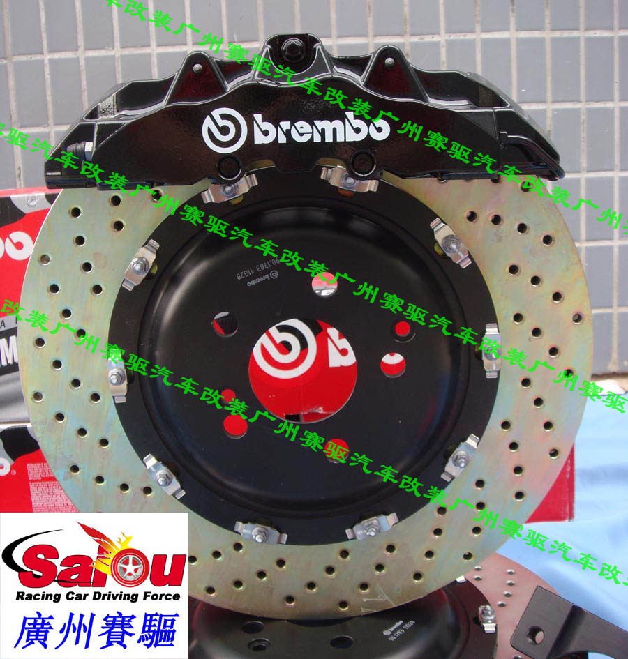保時(shí)捷卡宴 奧迪Q7 途銳升級BREMBO 8活塞競技版卡鉗套裝 380MM分體盤