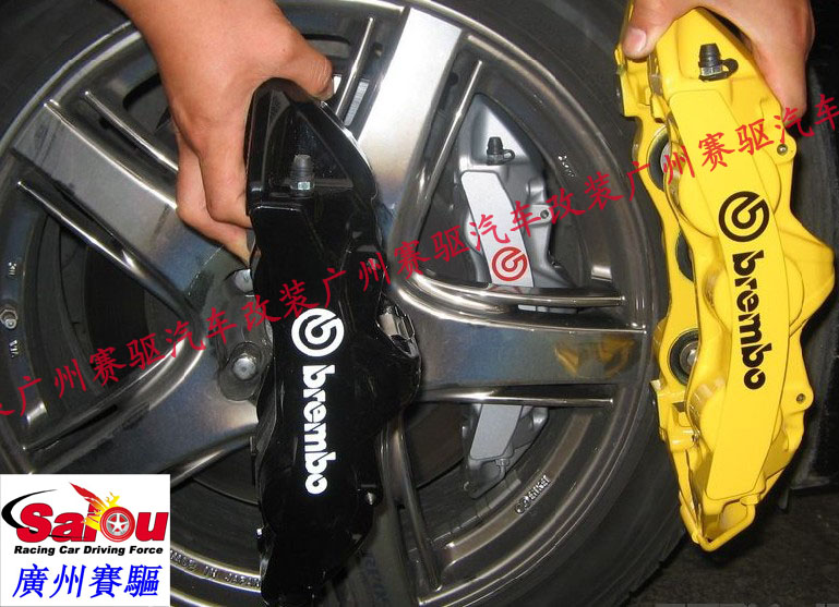 意大利BREMBO 6活塞卡鉗競技版剎車 黑色BREMBO GT版實(shí)車套裝
